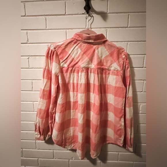 JOE FRESH x Jillian Harris - NWOT Pink Buffalo Plaid Flannel Shirt - SMALL - Picture 5 of 6